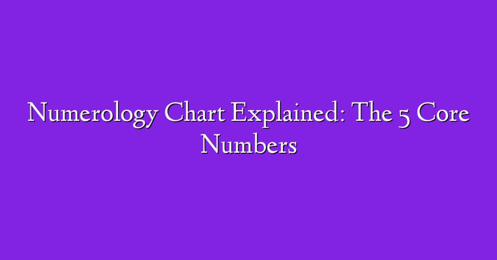 Numerology Chart Explained: The 5 Core Numbers